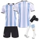 thumbnail image 1 of Camiseta de fútbol de Argentina de la Copa Mundial 2022, camiseta de fútbol de casa de Messi, trajes de entrenamiento-Sin número-24(130-135cm) BmatwkZeng Bmatwk Jersey, 1 of 2