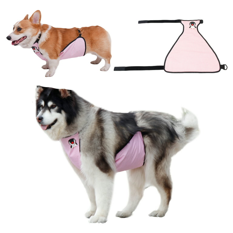 ZARYIEEO Pet Belly Band Cute Pink Plaid Breathable Keep Warm