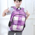 thumbnail image 6 of FORMRS Unisex School Backpack 17" Student Travel Bag with Laptop Compartment, Purple and White Pattern, 6 of 7