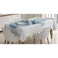 thumbnail image 1 of Ambesonne Evil Eye Tablecloth Rectangular Table Cover, Luck Piece, 52"x70", Dark Blue Pale Blue, 1 of 3