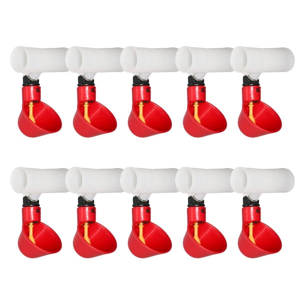 10 vasos para beber agua para aves de corral, para pollos y gallinas, bebederos automáticos de ABS. 66 cm x 10 cm