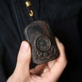 thumbnail image 2 of Wood Pendant Six Word Mantra Lotus Plate Carved Amulet Necklace Buddhist Jewelry Unisex Spiritual Gift Collectible, 2 of 12