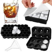 Ice Cube Trays, Sphere Whiskey Ice Ball Maker with Lids & Large Round Ice  Cube Molds for Cocktails & Bourbon - Reusable