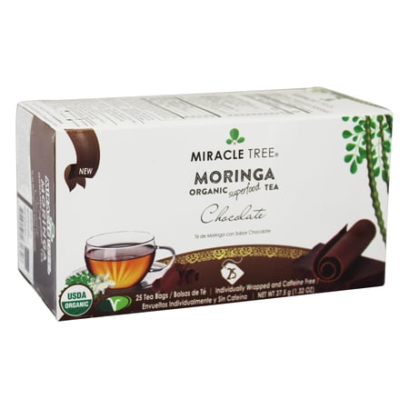 CHOCOLATE CAFFEINE FREE MORINGA ORGANIC SUPERFOOD TEA BAGS, CHOCOLATE