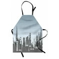thumbnail image 1 of Digital Apron City Skyline with Futuristic Computer Art Effects and Dot Generic Illustration, Unisex Kitchen Bib Apron with Adjustable Neck for Cooking Baking Gardening, Baby Blue Black, by Ambesonne, 1 of 3