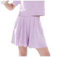 thumbnail image 3 of ITSAME Girls Athletic Shorts, Loose Fit Quick-Dry Elastic Waist Summer Outdoor Active Shorts with Pockets Purple Size 9-10, 3 of 5