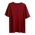 thumbnail image 6 of Sexlip Women's Plus Size T Shirts Oversized Tees Summer Half Sleeve Crew Neck Tunic Tops Red XXXL, 6 of 6