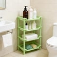 thumbnail image 2 of 4-Tier Plastic Shelf for Storage, Shelving Unit Storage Rack Organizer Utility Shelf for Kitchen Office Garage Pantry Laundry Organization, Storage Rack for Pantry Closet, 2 of 6