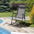 thumbnail image 3 of Patiojoy Foldable Rocking Chair Zero Gravity Lounge Rocker with Headrest Outdoor Portable Rocker Gray, 3 of 8
