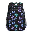thumbnail image 2 of Black Butterfly Pattern Cute School Backpack Bag with Padded Back and Adjustable Shoulder Straps 16.9 X 12.6 X 5.9 Inches, 2 of 5
