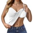 thumbnail image 3 of Camisole Tops for Women 2 PCs Built in Padded Bra Sweetheart Neck Adjustable Spaghetti Strap Cotton Cami Tank Tops Undershirts Soft Bodycon Sleeveless Tank Top Daily Running Yoga Tops, A L, 3 of 5