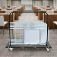 thumbnail image 6 of ChicHomey Folding Table Cart – 264.55lbs Capacity,Adjustable Support,4 Wheels with Brakes,Desk Trolley for Garage Home Warehouse Party Event, Black, 6 of 9