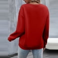 thumbnail image 4 of Arlun Women Solid Color Sweatshirt Long Sleeve Crewneck Pullovers Relaxed Fit Soft Comfy Hoodless 2025 Spring Fall Basic Casual Tops 2-Red M, 4 of 6