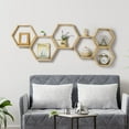 thumbnail image 3 of Oumilen Modern 6 Tier Brown Driftwood Floating Shelves 6 Count, 3 of 7