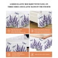 thumbnail image 6 of Purple Lavender Wrap Around Bed Skirts for Queen Bed 18" Drop,Bed Skirt with Adjustable Elastic Belt Dust Ruffle Bed Valance for Bedroom Hotel Pastoral Botanical Floral Dragonfly Bed Frame Cover, 6 of 7