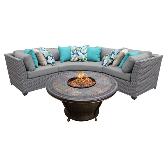 Florence 4 Piece Outdoor Wicker Patio Furniture Set 04d-Color:Grey