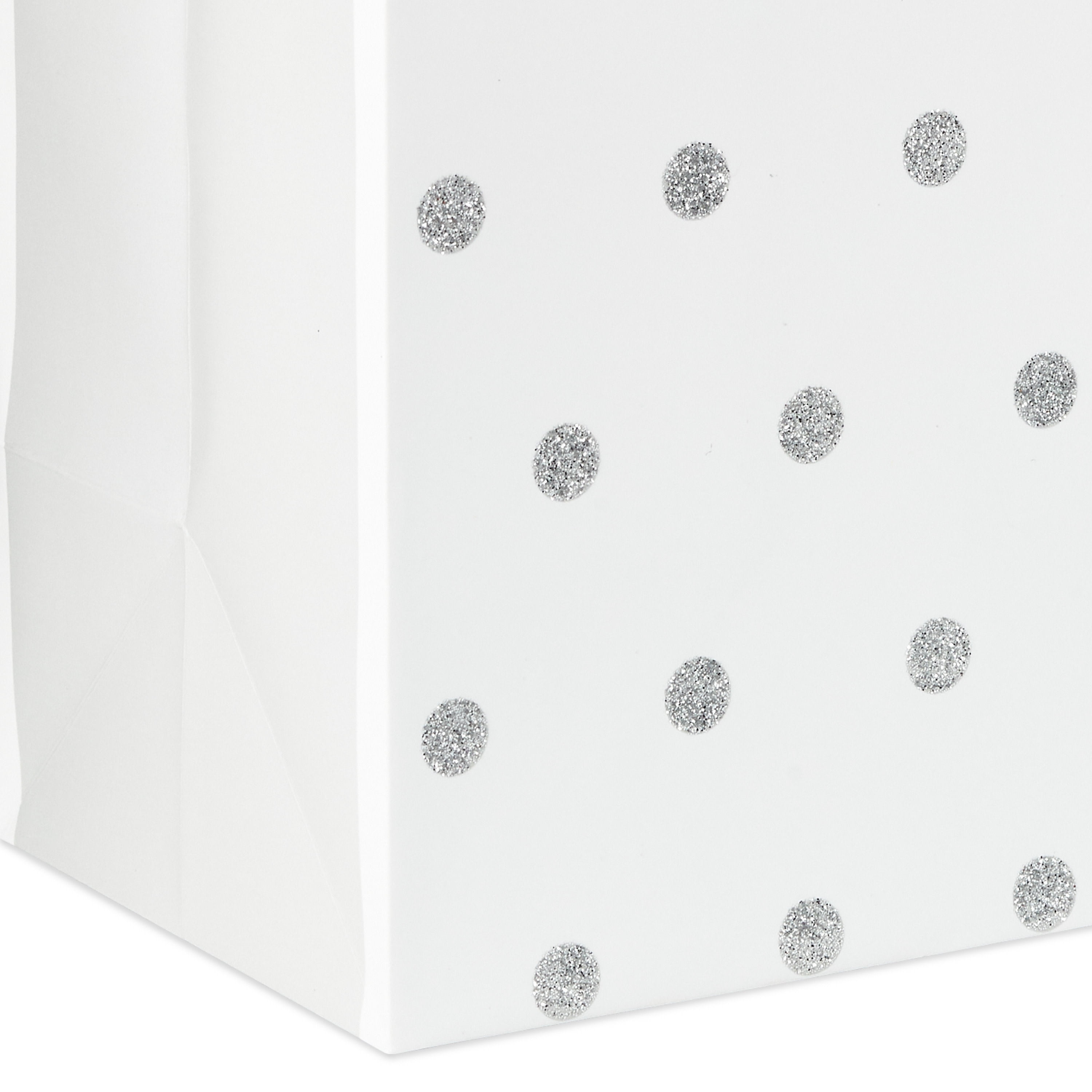 Hallmark Medium Gift Bag (White with Silver Glitter Dots)