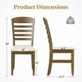 thumbnail image 3 of Costway Wood Dining Chairs Set of 2 Fabric Upholstered Side Chairs with Rubber Wood Frame, 3 of 8