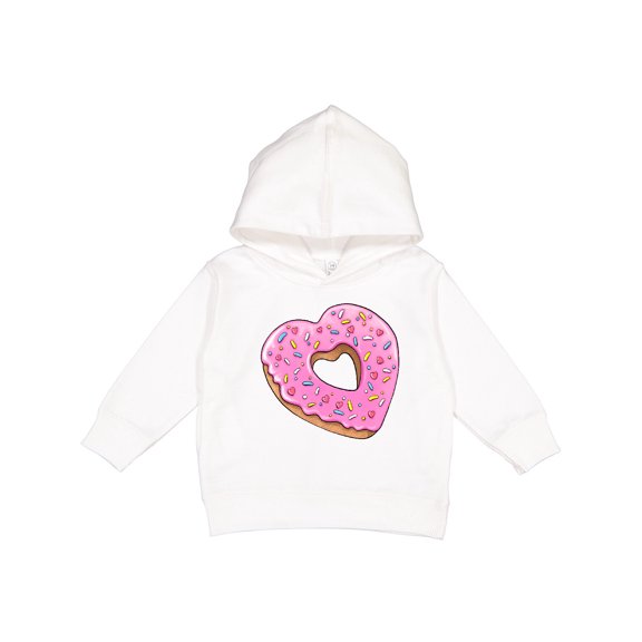 Inktastic Heart Shaped Donut with Pink Icing and Sprinkles Toddler Hoodie