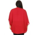 thumbnail image 4 of MOA COLLECTION Women's Plus Size Solid Dolman Sleeve Draped Open Front Chiffon Cardigan, 4 of 4