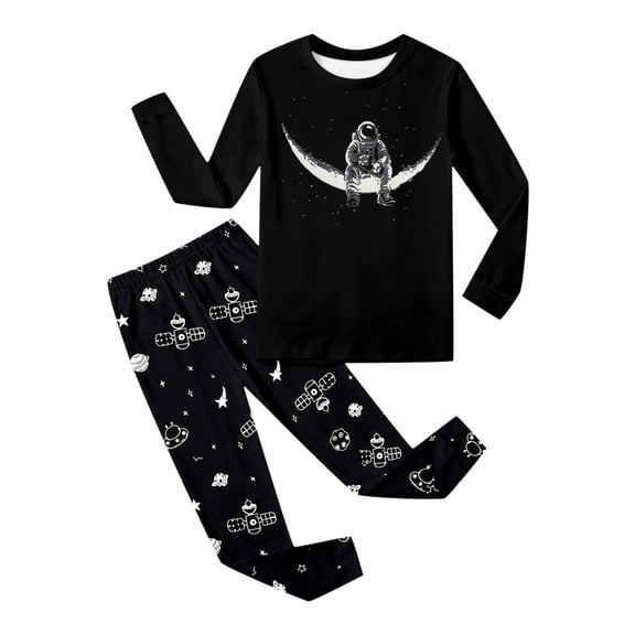 Tisuna Kids Girls Fall Pajamas Set Cute Long Sleeve Crew Neck Graphic Print Tops And Pants Sleepwear Children'S 2 Pieces Homewear Clothing Set Size 3-4 Years