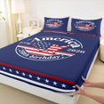 thumbnail image 5 of Manfei American Flag Queen Sheets, 1776-2026 250th Birthday Queen Sheet Sets, Navy Blue, Navy Reversible 4-Piece (1 Flat Sheet, 1 Fitted Sheet and 2 Pillowcases), 5 of 6