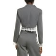 thumbnail image 2 of Gracia womens  Crop Blazer, l, Grey, 2 of 3