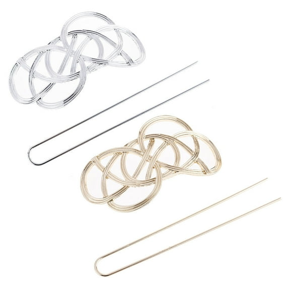 Raindrops 2-Piece Alloy Hair Pin Stick Set Vintage Style Hair Bun Holder for Women’s Dinners and Dances