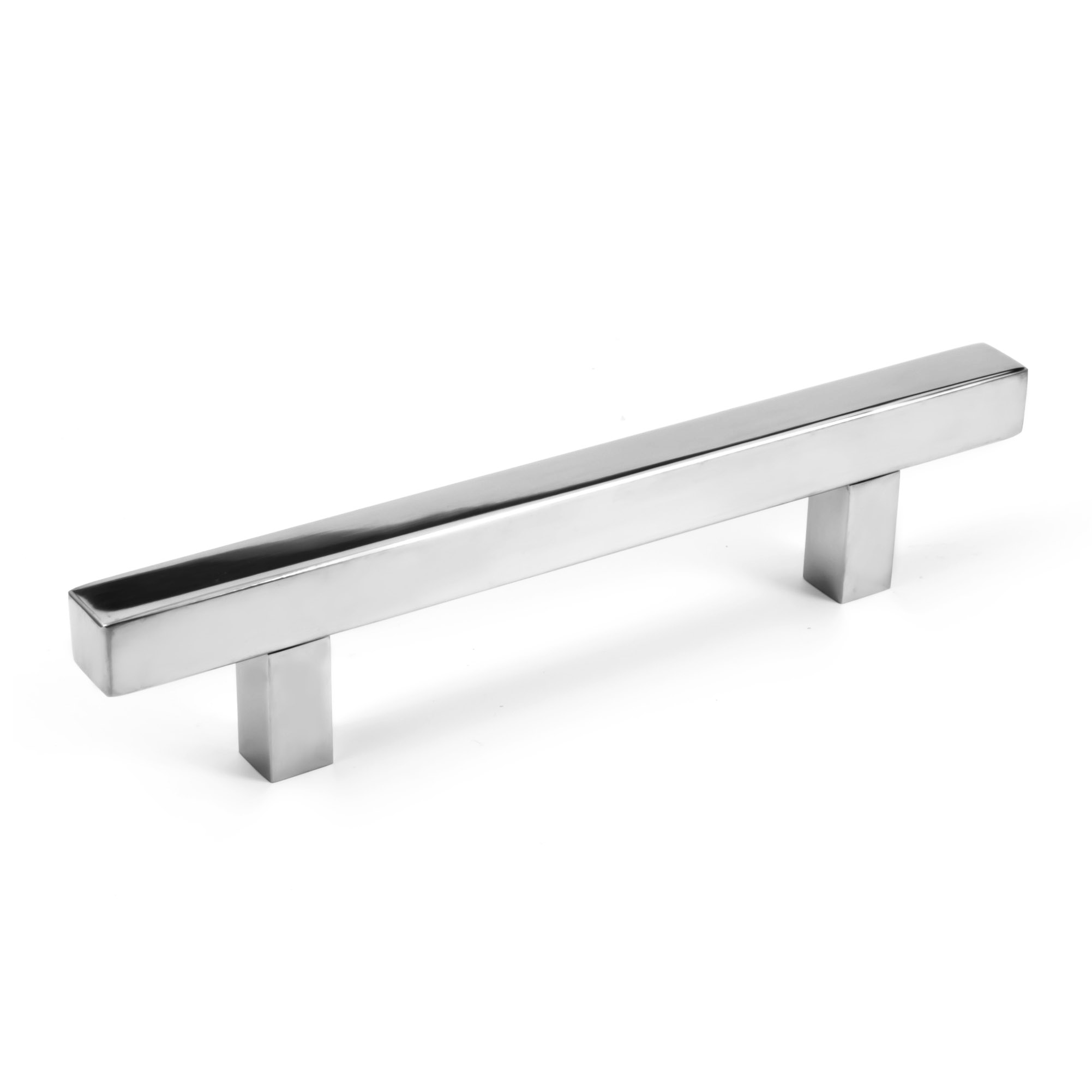 Celeste Designs Pi Square Bar Pull Modern Cabinet Handle Polished Chrome Stainless Steel 12mm 3.75" Hole Spacing 6" Length