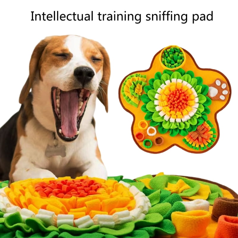 Dog Enrichment Toy Slow Feeding Exercise Flower Snuffle Mats Puzzle Toy 60x60cm