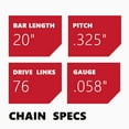 thumbnail image 4 of KAKEI 20 Inch Chainsaw Chain .325" Pitch .058" Gauge 76 Drive Links for Blue Max 53543, 8901, 8902 (3 Chains), 4 of 8