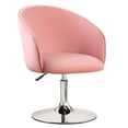 thumbnail image 6 of Furniliving Velvet Swivel Chair Upholstered Accent Chair Adjustable Mid-Backrest Leisure Chairs,Pink, 6 of 10