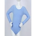 thumbnail image 3 of Alvivi Justaucorps de Danse Ballet à Manches Longues pour Filles, Bleu 8, 3 of 4
