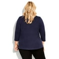 thumbnail image 2 of Avenue Women's Plus Size Notch Neck Plain Tee, 2 of 2