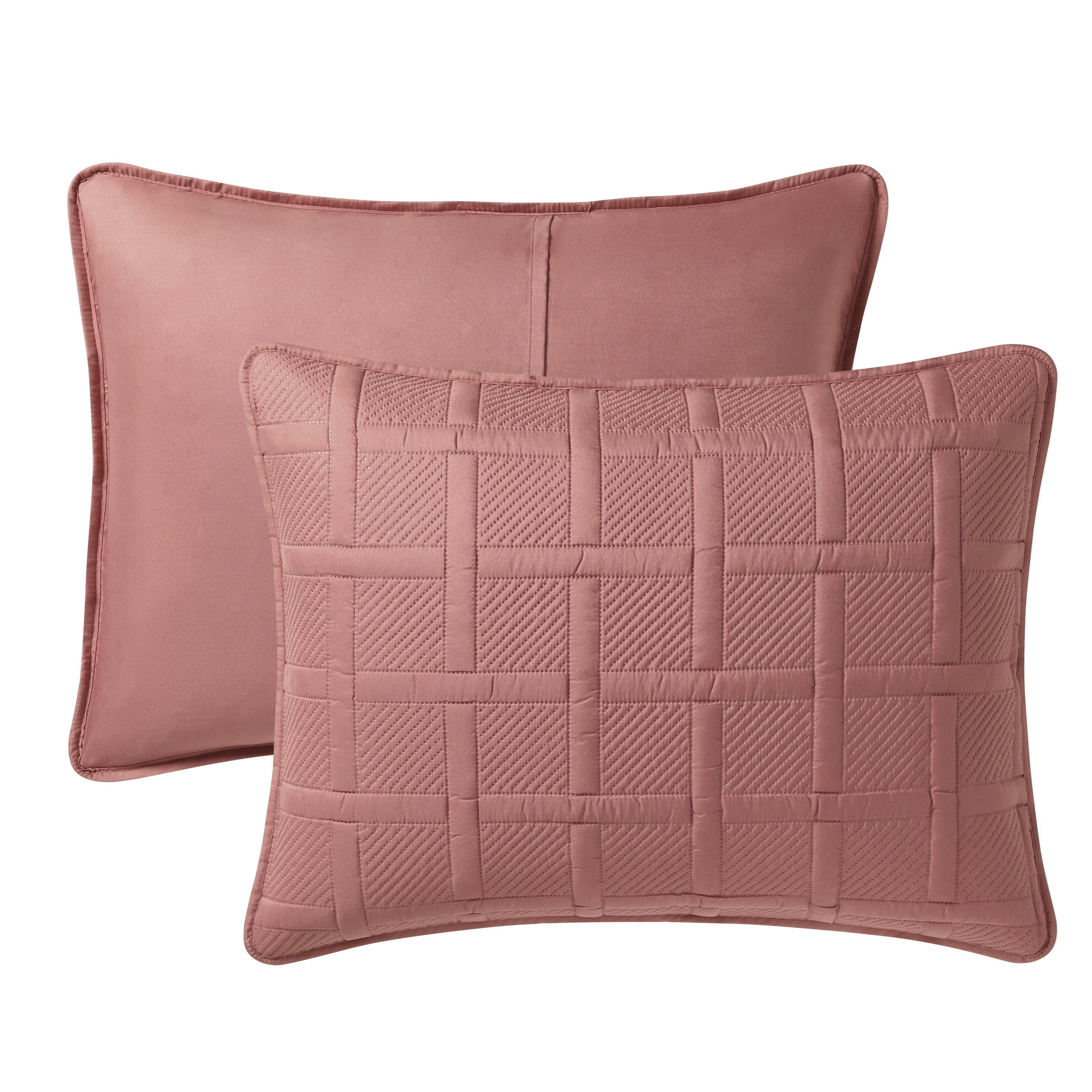 VCNY Home Square 3-Piece Rose Textured Grid Pinsonic Quilt Set, King, Adult, Unisex