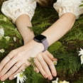 thumbnail image 3 of Flower Engraved Band For Fitbit Versa 3/Versa 4 Strap Soft Silicone Watchband For Fitbit Sense/Sense 2 Wristband Accessory Black One Size, 3 of 6