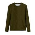 thumbnail image 3 of AherBiu Womens Long Sleeve Tops Crewneck Basic Layer Top Tee Tshirts Solid Color Dailywear, 3 of 4