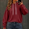 thumbnail image 4 of Timegard Lightweight Sweatshirts Women Cropped Hoodies Long Sleeve Loose Drawstring Bottom Workout Running Pullover Fall Fashion, 4 of 6