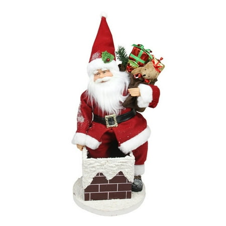 Christmas Chimney - Northlight Seasonal Animated Santa Claus Going Down a Chimney with Gifts Christmas Decoration