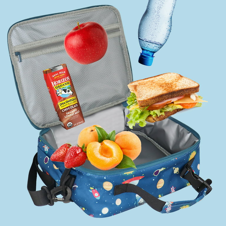 Mesa Space Lunch Box for Kids - Kids Lunchbox for School, Daycare,  Kindergarten - Insulated Lunch Box for Girls & Boys - With Handle, Shoulder  Strap, Zipper Front Pocket & Side Bottle