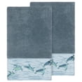 thumbnail image 2 of Authentic Hotel and Spa  Turkish Cotton Turtles Embroidered Teal Blue 2-piece Bath Towel Set, 2 of 3
