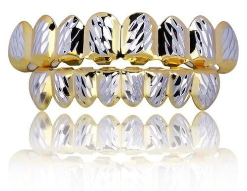 Bling Master Jewelry Hip Hop 14K Yellow and White Gold Plated Teeth