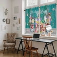 thumbnail image 5 of Spring Flowers Kitchen Curtain for Berdoom Living Room Cafe 45 Inch Length, Farmhouse Watercolor Teal Wood Grain Tiers Curtains Light Filtering Drapes Rod Pocket Window Treatment 2 Panels 52"Wx45"L, 5 of 8