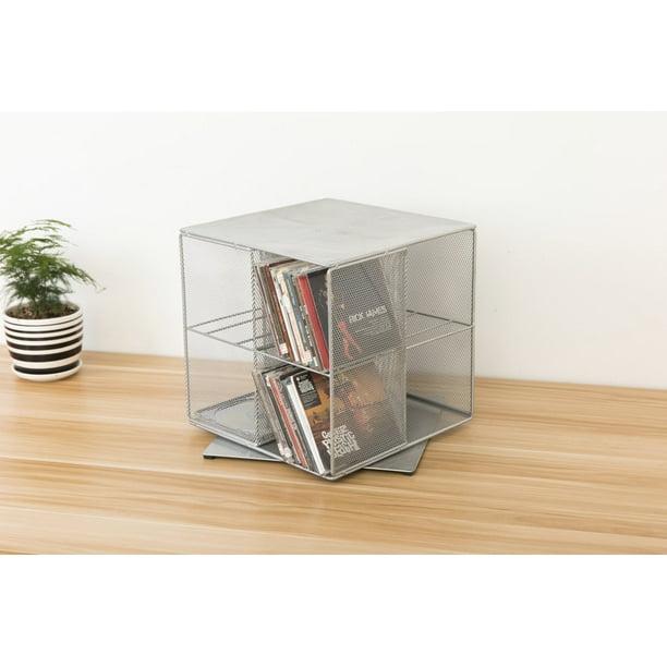 Pro Space Rotating CD Holder DVD Storage Rack, Silver