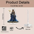thumbnail image 2 of Rotating acrylic ornament featuring a detailed goddess Hecate with long hair, horns, scepter, and adorned dress in vibrant colors and intricate designs, 2 of 8