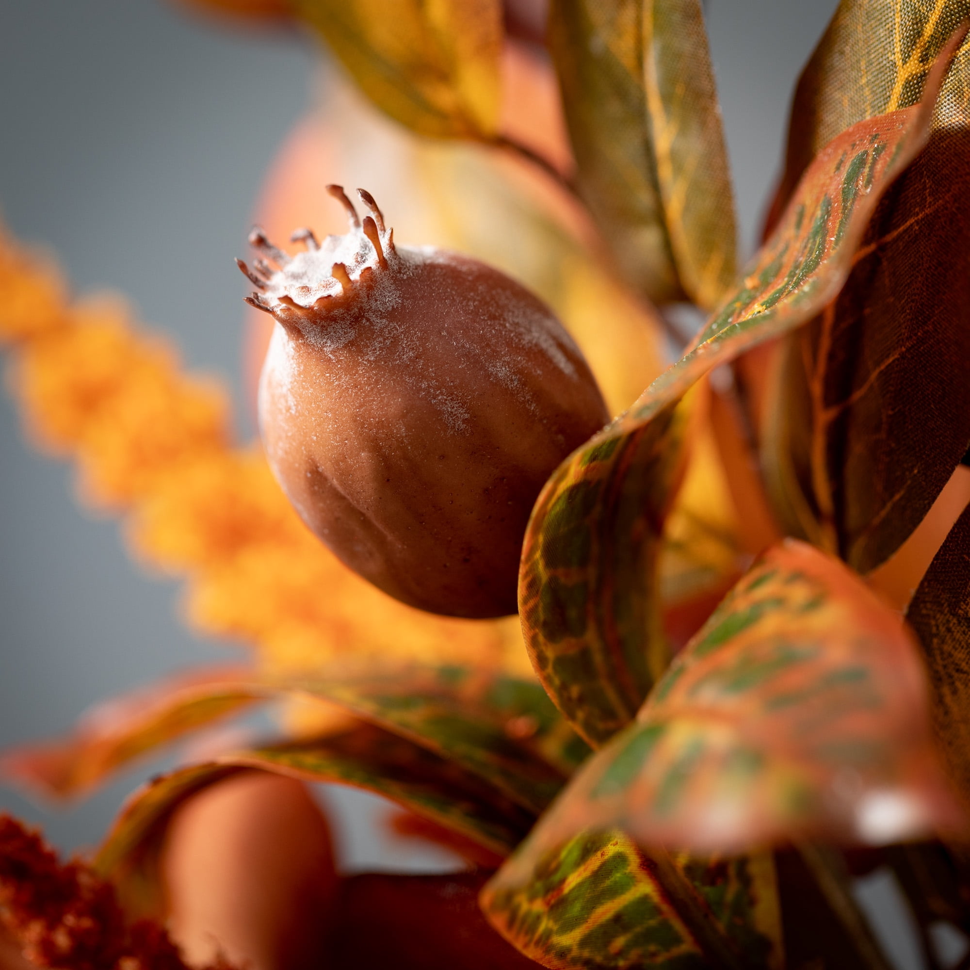 4'L Sullivans Mixed Fall Leaf and Wheat Garland, Orange