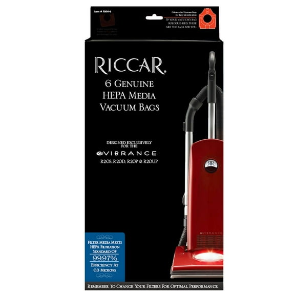 Riccar RMH-6 HEPA Media Bags (6 Pack) for Vibrance R20 Vaccums