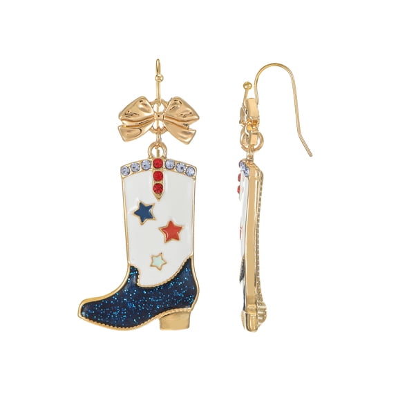 Way to Celebrate Americana Starry Western Boot Earrings