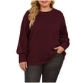 thumbnail image 2 of Ailaofu Womens Tops Long Sleeve Lightweight Shirts 2025 Fall Fashion Clothing Trendy Tops Crewneck Basic Tee, 2 of 6