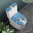 thumbnail image 3 of HELLHERO Toilet Lid Seat Cover Set, Elastic Bottom Fits All Toilet Shapes Elastic Installation, Fashion Stretch Soft, Bathroom Seat Covers, Dog and Bird, 3 of 7